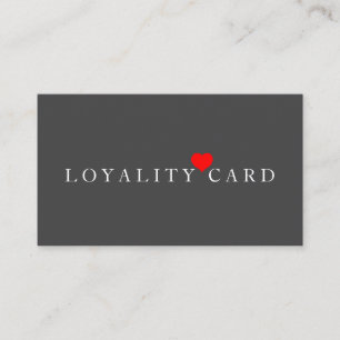 Moderne Minimalistische Rode Hart Loyalty Card Visitekaartje