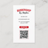 Moderne minimalistische rode kapperszaak Haarstyli Visitekaartje (Achterkant)