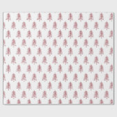 Moderne minimalistische rode kerstboom cadeaupapier (Vlak)