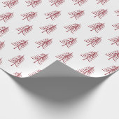 Moderne minimalistische rode kerstboom cadeaupapier (Hoek)