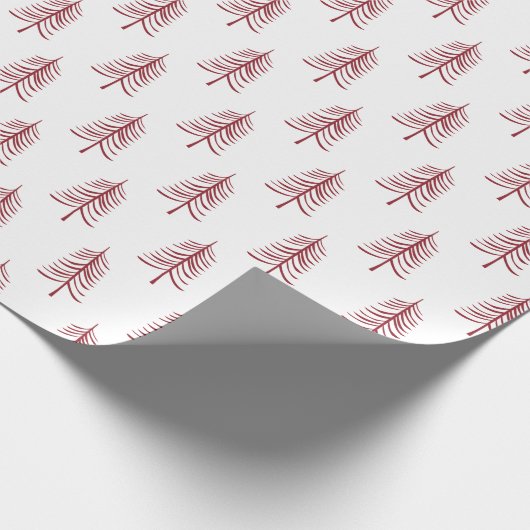 Moderne minimalistische rode kerstboom cadeaupapier (Hoek)