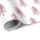 Moderne minimalistische rode kerstboom cadeaupapier (Rol Hoek)