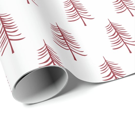 Moderne minimalistische rode kerstboom cadeaupapier (Rol Hoek)