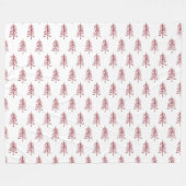 Moderne minimalistische rode kerstboom fleece deken (Voorkant (Horizontaal))