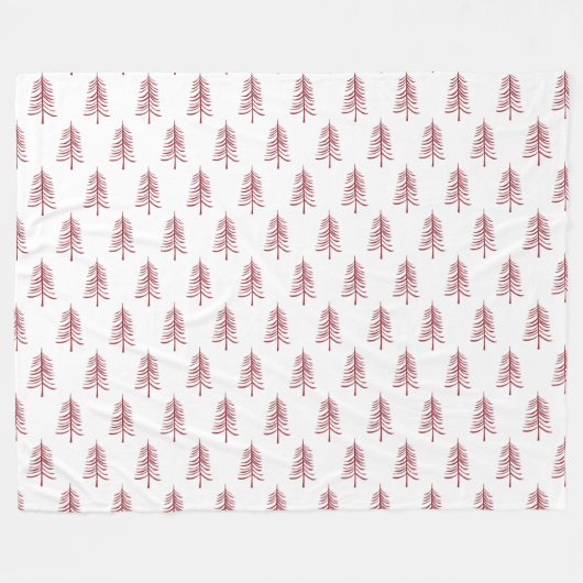Moderne minimalistische rode kerstboom fleece deken (Voorkant (Horizontaal))