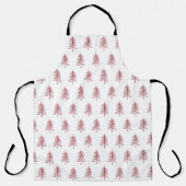 Moderne minimalistische rode kerstboom patroon schort (Voorkant)