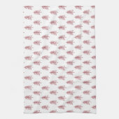 Moderne minimalistische rode kerstboom theedoek (Verticaal)