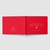 Moderne minimalistische rode liefde bruiloft gastenboek (Volledig)