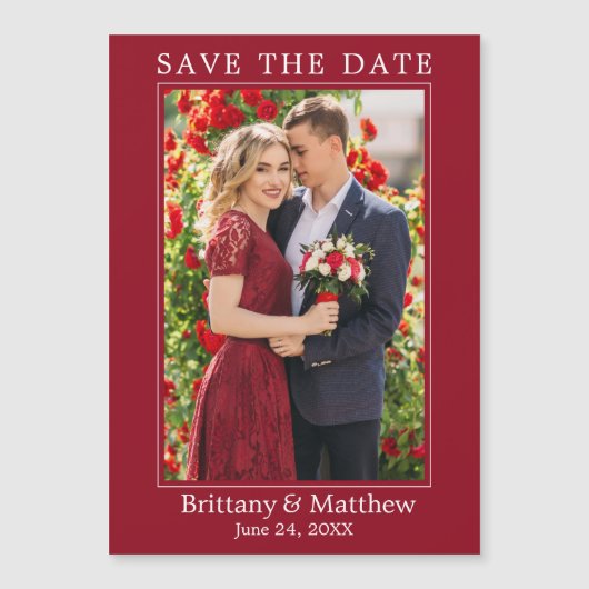 Moderne Minimalistische Rode Magnetische Save The (Voorkant)