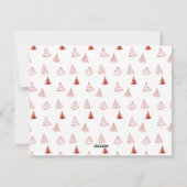 Moderne minimalistische rode retro kerstfoto feestdagenkaart (Achterkant)