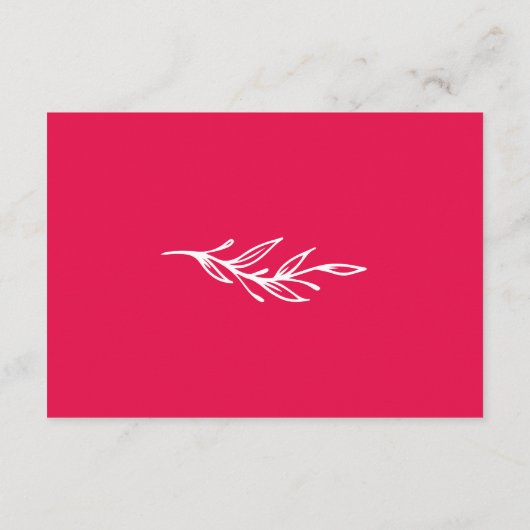 Moderne minimalistische rode roos bruiloft RSVP Informatiekaartje (Achterkant)