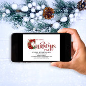 Moderne minimalistische rode tekst kerstfeest kaart