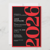 Moderne Minimalistische Rode Typografie Afstudeerf Kaart (Voorkant)