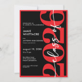 Moderne Minimalistische Rode Typografie Afstudeerf Kaart (Voorkant)
