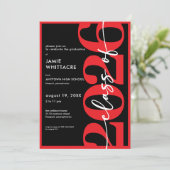 Moderne Minimalistische Rode Typografie Afstudeerf Kaart (Staand voorkant)