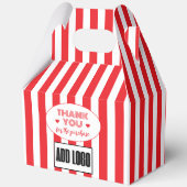 Moderne minimalistische rode witte strepen Busines Bedankdoosjes (Voorkant)