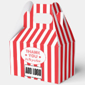 Moderne minimalistische rode witte strepen Busines Bedankdoosjes (Achterkant)