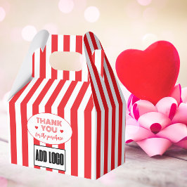 Moderne minimalistische rode witte strepen Busines Bedankdoosjes