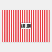 Moderne minimalistische rode witte strepen Busines Inpakpapier Vel (Voorkant)