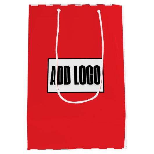 Moderne minimalistische rode witte strepen Busines Medium Cadeauzakje (Achterkant)