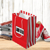 Moderne minimalistische rode witte strepen Busines Medium Cadeauzakje