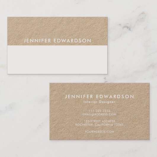 Moderne, minimalistische roestkraft en wit visitekaartje (Voorkant / Achterkant)