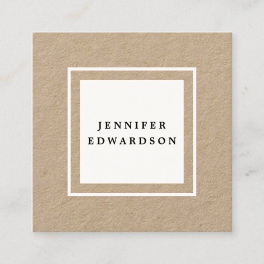 Moderne, minimalistische roestkraft witte professi vierkante visitekaartje (Voorkant)