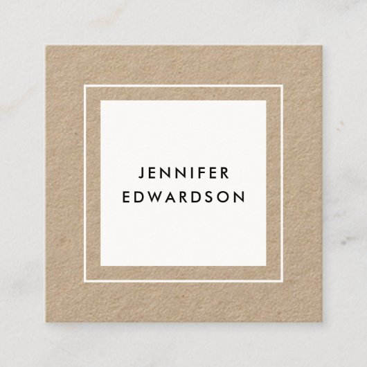 Moderne, minimalistische roestkraft witte professi vierkante visitekaartje (Voorkant)