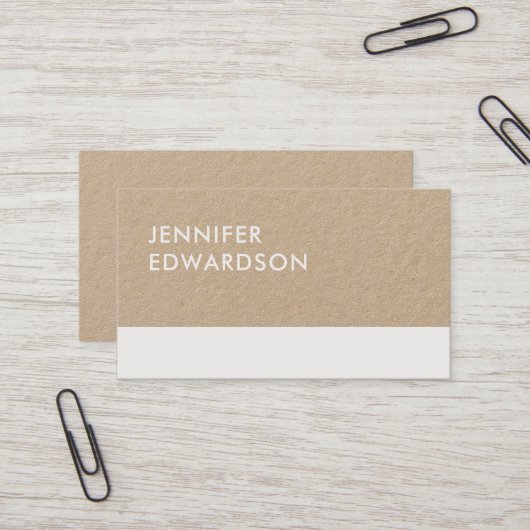 Moderne, minimalistische roestkraft witte professi visitekaartje (Voorkant / Achterkant in situ)