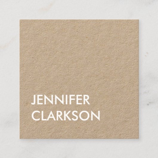 Moderne, minimalistische roestvrije tekst vierkante visitekaartje (Voorkant)