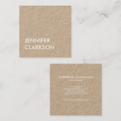 Moderne, minimalistische roestvrije tekst vierkante visitekaartje (Voorkant / Achterkant)