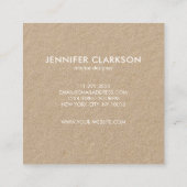 Moderne, minimalistische roestvrije tekst vierkante visitekaartje (Achterkant)