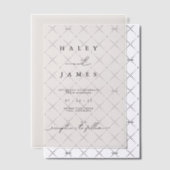 Moderne minimalistische romantische ivoren bruilof vellum uitnodigingen (Offset (Uitnodiging))