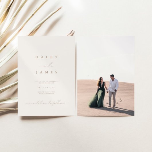 Moderne, minimalistische Romantische Script-foto's Kaart