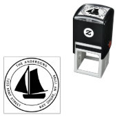 Moderne Minimalistische Ronde Rustieke Boot Retour Zelfinktende Stempel (In situ)