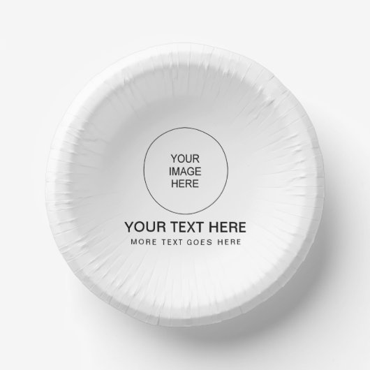 Moderne minimalistische ronde Sjabloon Elegant Papieren Kommen (Voorkant)