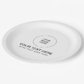  moderne minimalistische ronde Sjabloon Papieren Bordje (Gekanteld)