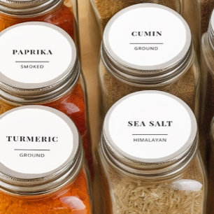 Moderne minimalistische ronde Spice Jar organisati Sticker