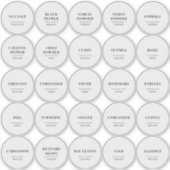 Moderne minimalistische ronde Spice Jar organisati Sticker (Voorkant)