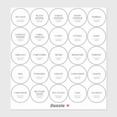 Moderne minimalistische ronde Spice Jar organisati Sticker (Vel)