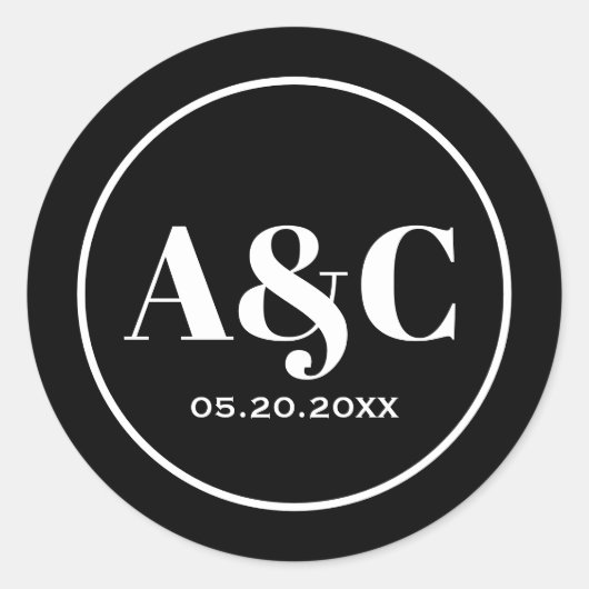 Moderne minimalistische rondtrekkers ronde sticker (Voorkant)