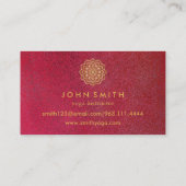 Moderne Minimalistische Rood Goud Lotus Yoga Instr Visitekaartje (Achterkant)
