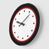 Moderne minimalistische rood zwart witte wandklokk grote klok (Hoek)