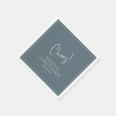 Moderne minimalistische rook blauwe bruiloft servet (Hoek)