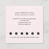 Moderne minimalistische Roos Beauty Salon Klantenkaartje (Achterkant)