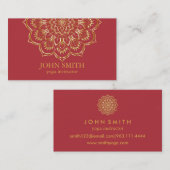 Moderne minimalistische Roos Gold Lotus Yoga Instr Visitekaartje (Voorkant / Achterkant)