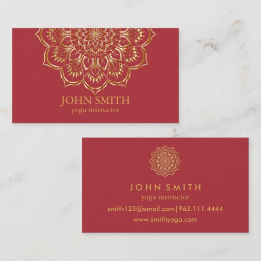 Moderne minimalistische Roos Gold Lotus Yoga Instr Visitekaartje (Voorkant / Achterkant)