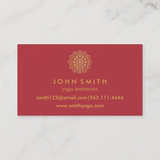 Moderne minimalistische Roos Gold Lotus Yoga Instr Visitekaartje (Achterkant)