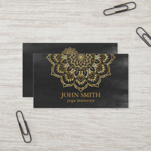 Moderne minimalistische Roos Gold Lotus Yoga Instr Visitekaartje