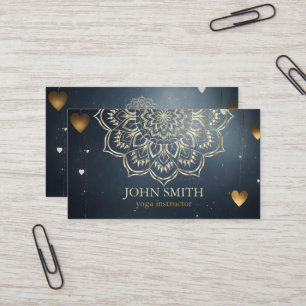Moderne minimalistische Roos Gold Lotus Yoga Instr Visitekaartje